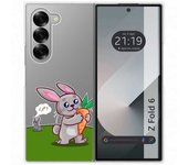 Tumundosmartphone Funda Carcasa Dura Transparente para Samsung Galaxy Z Fold 6 5G diseño Conejo Dibujos