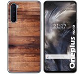 Tumundosmartphone Funda Gel Tpu para OnePlus Nord diseño Madera 02 Dibujos