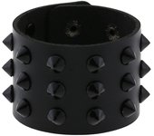 2025 Black Goth Rings Bracelets For Women Punk Emo Spike Rivets PU Leather Bracelet Cuff Bangles Festival Jewelry Party Gift
