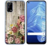 Tumundosmartphone Funda Gel Tpu para Realme 7 5G diseño Madera 08 Dibujos