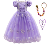 Girl Pink Aurora Cosplay Princess Dress Up Kids Christmas Halloween Tulle Fancy Rapunzel Costume for Children Girls Birthday