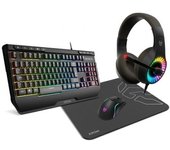 Pack Gaming Krom kenya/ Teclado RGB + Ratón Óptico + Alfombrilla + Auriculares