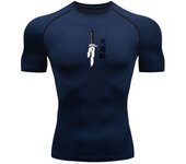 Printed Men's Athletic Compression Shirts Athletic Quick Dry Breathable Rash Guard Athletic Tight Workout Tops Summer Men