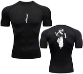Anime Compression Shirt Men Print Breathable Football Fitness Tight Sportswear Althletic Quick Dry Rash Guard Gym Riding Tops