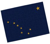 MERCHANDMANIA PUZZLE PEQUEÑO TAMAÑO APROX. A5 DE 48 PIEZAS CON MARCO bandera alaska pais gobierno estadounidense rompecabezas puzle para adulto