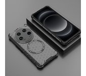 2 in1 Full Heavy Duty Shockproof Magnetic Phone Case for Xiaomi 14 13 12 12X 12S Ultra Pro 5G Translucent Honeycomb Back Cover