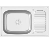 Fregadero de Cocina con escurridor Arce Acero inoxidable 800x500x155mm