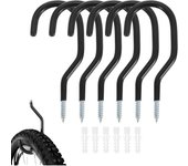 6 piezas de techo para Bicicletas, Gancho para bicicletas, Negro,
