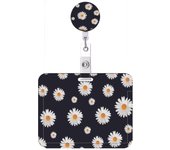 Flower Retractable Buckle Card Holder Women Business Badge Case Reel Clip Girls Cardholders Doctors Nurses Hang Credential holde
