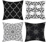 4piezas Fundas De Almohada Decorativas Modernas, Funda de juguete para habitación, dormitorio, Sofá, Silla, Coche, gris y Blanco, 18.0X18.0 in