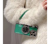 Vintage Stereo Camera Hand strap case for Iphone 15 14 12 13 11 Pro Max leather case