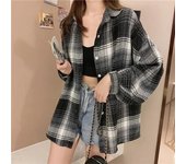 Plaid Shirt Women Fashion Autumn Long Sleeve Top Female Vintage Single Breasted Blouse Ladies Preppy Style Loose Check Shirts