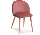 FURNITURE STYLE FS7003MAQUVEL MERCEDES Pack 4 Sillas de Comedor Terciopelo Color Rosa