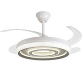 Ibelán - Ventilador de techo retráctil blanco Marte DC