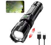 High Power 2000LM LED Flashlight Built-in Battery USB Rechargeable Strong Light Tactical Torch Outdoor Camping Emergency Lantern