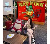 Tales of the Rat Fink cartoon Small Size Cheerleading Banner Hand Pulled Flag Outdoor Atmosphere Flags