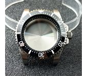 High-quality Silvery Black Case have inner ring 40.5mm watch men's case FIT NH34 NH35 NH36 movement Automtaic Watch Box