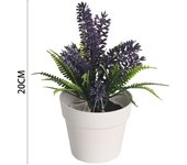 Poenia Arte Floral - Planta Lavanda Artificial en Maceta 20cm 2pcs - Realista y Fácil Cuidado