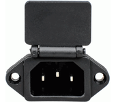 TECHZOCO Conector IEC C14 macho de 3 pines, Conector alimentación C14, Enchufe C14 macho, Enchufe IEC C14, Conexión Soldadura, Apto para montar en Panel chasis, 250 voltios, 10A, con tapa