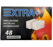 48 Pastillas para Encender Fuegos - Encendido de Barbacoas, Chimeneas, Hogueras, Cocinas de Leña, Estufas - Blanco,cm,fespu