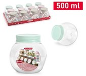 Plastic Forte Candy - Juego de 4 Botes para Golosinas 0.5L con 2 Posiciones. Marrón