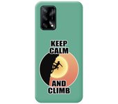 Funda Silicona Líquida Verde para Oppo A74 4G diseño Mujer Escalada Dibujos