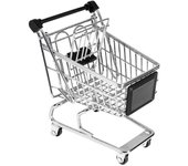 MONOUSO | Mini Carrito de Compra de Acero 13x13,5x9,5cm (1 Ud)
