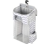 Organizador de pañales para bebés: cambiador, dormitorio, cuna, asiento para el automóvil (gris y blanco)