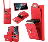 Luxury Case Multi Card Slot Leather Texture Back for Samsung Galaxy S24 23 22 21 20 FE Ultra Plus A12 13 14 34 52 53 54