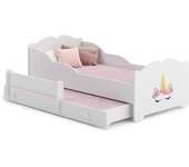 Cama dupla 160 x 80 com colchões e estrados incluídos Kobi Anna Unicorn Horn