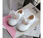 Princess Girls Shoes Toddlers Infants Leather Shoes Children's Flats With Ribbon Bow-knot PU Patent Leather Kids Mary Janes Soft