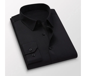 Spring Autumn New Long-sleeved Shirts Men's Business Casual Lapel Buttons Formal Wear Shirts Male Clothes Black White Blue Pink