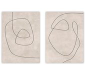 Set de 2 cuadros calidad premium con marco de madera - 30x40 cm o 50x70 cm - POSTER LAB