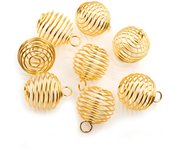 10-30Pcs/lot 9-25mm Metal Spiral Beads Cages Pendants Hollow Bead Caps For DIY Charms Jewelry Making Supplies Accessories