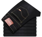 Classic black men's jeans Straight leg baggy plus size pants Wear comfortable dark pants Thin pants for dad gift dad pants
