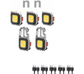 LED Mini Multifunctional Keychain Flashlight USB Rechargeable Portable Pocket EDC Torch Outdoor Emergency Search Camping Lantern