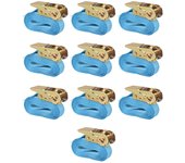 vidaXL Correas de sujeción de trinquete 10 uds azul 0,8 T 4 m x 25 mm