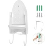 Estante para tabla de planchar montado en la pared, soporte para plancha eléctrica, estante para baño doméstico, blanco, 16,9 pulgadas x 5,5 pulgadas x 4,72 pulgadas