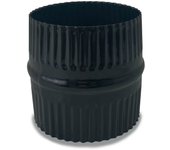 CAEXVEN Manguito de Unión para Conductos de Estufas y Chimeneas de Leña en Acero Negro Vitrificado - Serie Lisa y Flexible