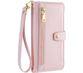 Fashion Zipper Wallet Crossbody Case for VIVO V29 Lite V27 V25 V23 V20 V21 V19 Pro V27E V23E V21E Flip Cover with 2 strap