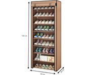 LUTODY - Zapatero Organizador de zapatos de tela textil, Auxiliar compacto de varios niveles, vertical, tubo de metal plegable - Vestidor portátil para recibidor, entrada, sala de estar, salón - Ligero y resistente