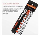 AIRAJ Socket Wrench 12 Piece Set Extension Rod Multi-function Ratchet Spanner Set Car Motorcycle Repair Hand Tool Set