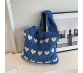 Knitted Bag Handbags Female Large Capacity Totes Women's Shoulder Bag Summer Beach Bag Purses Casual Hollow Woven Shopping