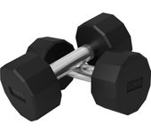 SPORTNOW Juego de Mancuernas 20 kg, Juego de Mancuernas de Metal, Juego de 2 Mancuernas Antideslizantes, para Entrenamiento de Fuerza y Fitness, Negro