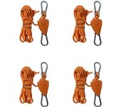 2/4/8pcs Reflective Camping Tent Rope Tie Down Fastener Fixed Buckle Pulley Tensioner Ratchet Hangers Awning Wind Rope Outdoor