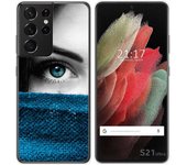 Tumundosmartphone Funda Gel Tpu para Samsung Galaxy S21 Ultra 5G diseño Ojo Dibujos
