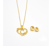 3Pcs Gold Color Dainty Flower Initials Necklace Women Girl Stainless Steel Heart Letter Choker Necklace Gifts Jewelry