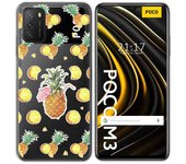 Tumundosmartphone Funda Gel Transparente para Xiaomi POCO M3 / Redmi 9T diseño Piña Dibujos