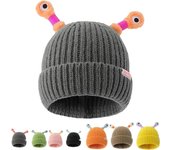 Gorro de punto con forma de monstruo brillante para padres e hijos en invierno, gorro de punto con forma de tentáculo de monstruo mejorado 2025 con luz LED
