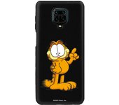 Funda original compatible con Xiaomi Redmi Note 9S - 9 Pro Negro con un diseño de Garfield Expresivo